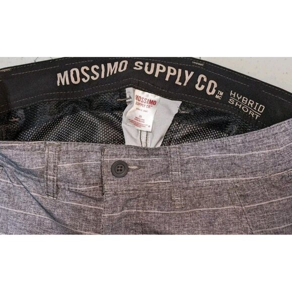 Mossimo Supply Co. Mens 28W Gray Striped Mid Rise Chino Bermuda Hybrid Shorts - Picture 5 of 5